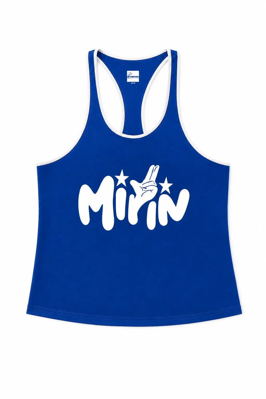 Lumigym MIRIN stringer tank top in black with athletic fit and breathable fabric, designed for gym and workout wear.