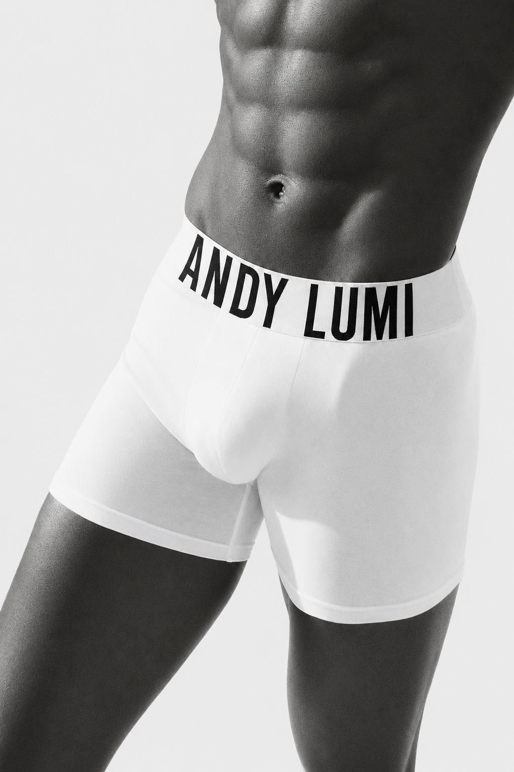 Lumigym classic boxer briefs underwear in black with a comfortable fit and elastic waistband, front view.